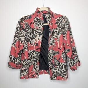 Painted Pony vintage NWT jacket blazer zebra print red black cream size M